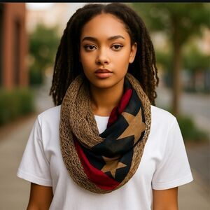 Stylish Red and Black Star Scarf